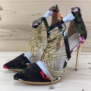 Liliana Danieele-2 Green Multi Stilettos New w/Box